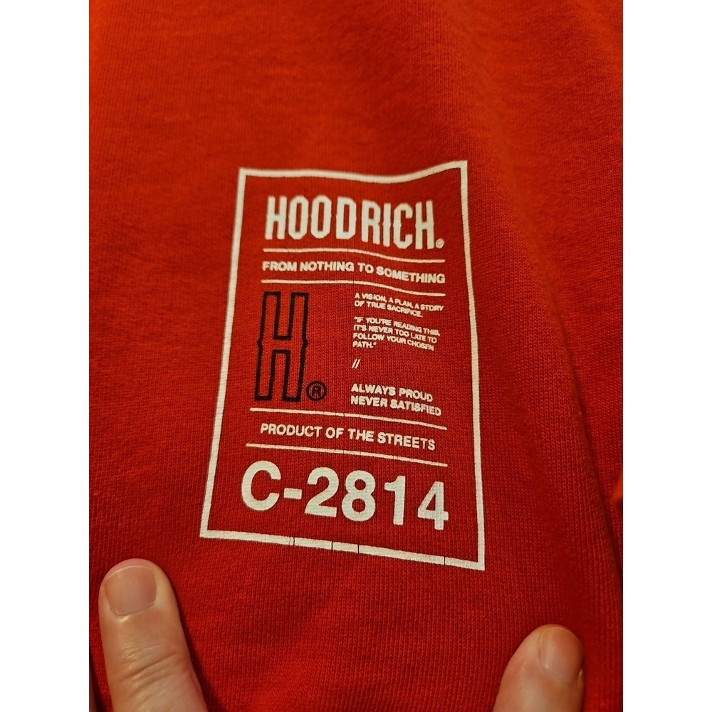 Hoodrich Mens Red Sweatshirt Size Small 100% Cotton Crewneck Pullover (A1297) - Picture 3 of 8